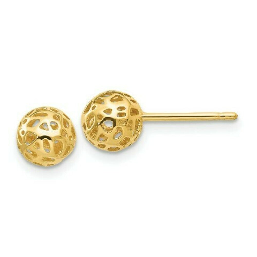 14K Yellow Gold Yellow Gold Fancy Ball Post Earrings