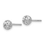Load image into Gallery viewer, 14K White Gold Small Fancy Ball Post Earrings
