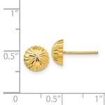 Load image into Gallery viewer, 14K Yellow Gold Diamond-cut 8mm Domed Post Earrings
