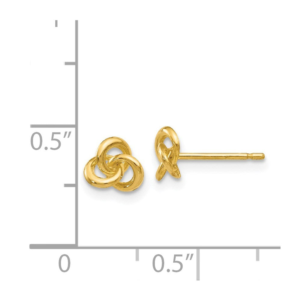 14K Yellow Gold Polished Knot Post Earrings