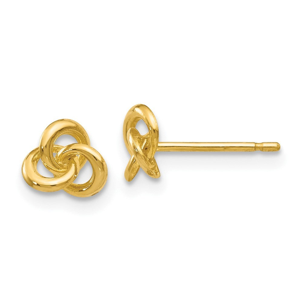 14K Yellow Gold Polished Knot Post Earrings