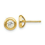 Load image into Gallery viewer, 14K Yellow Gold Polished CZ Fancy Post Earrings
