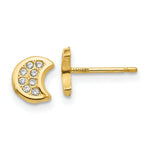 Load image into Gallery viewer, 14K Yellow Gold Polished CZ Moon Post Earrings
