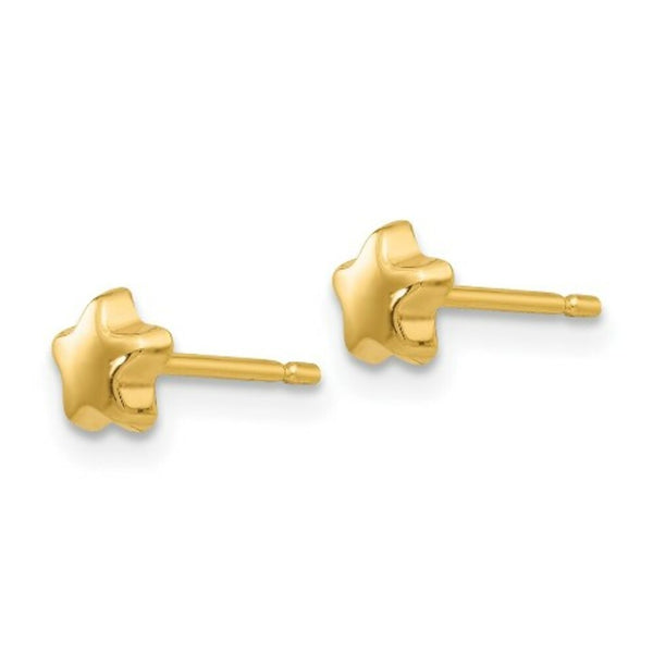 14K Yellow Gold Polished Star Post Earrings