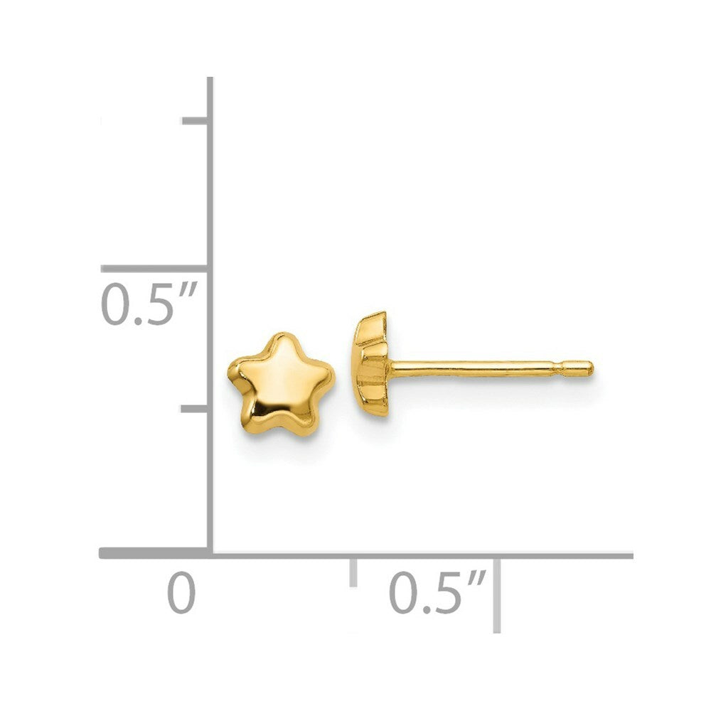 14K Yellow Gold Polished Star Post Earrings