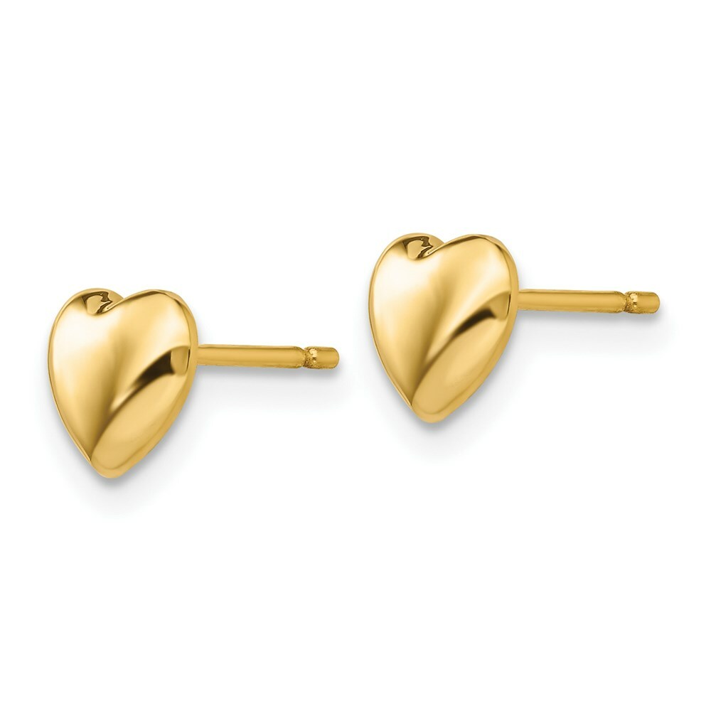 14K Yellow Gold Heart Earrings