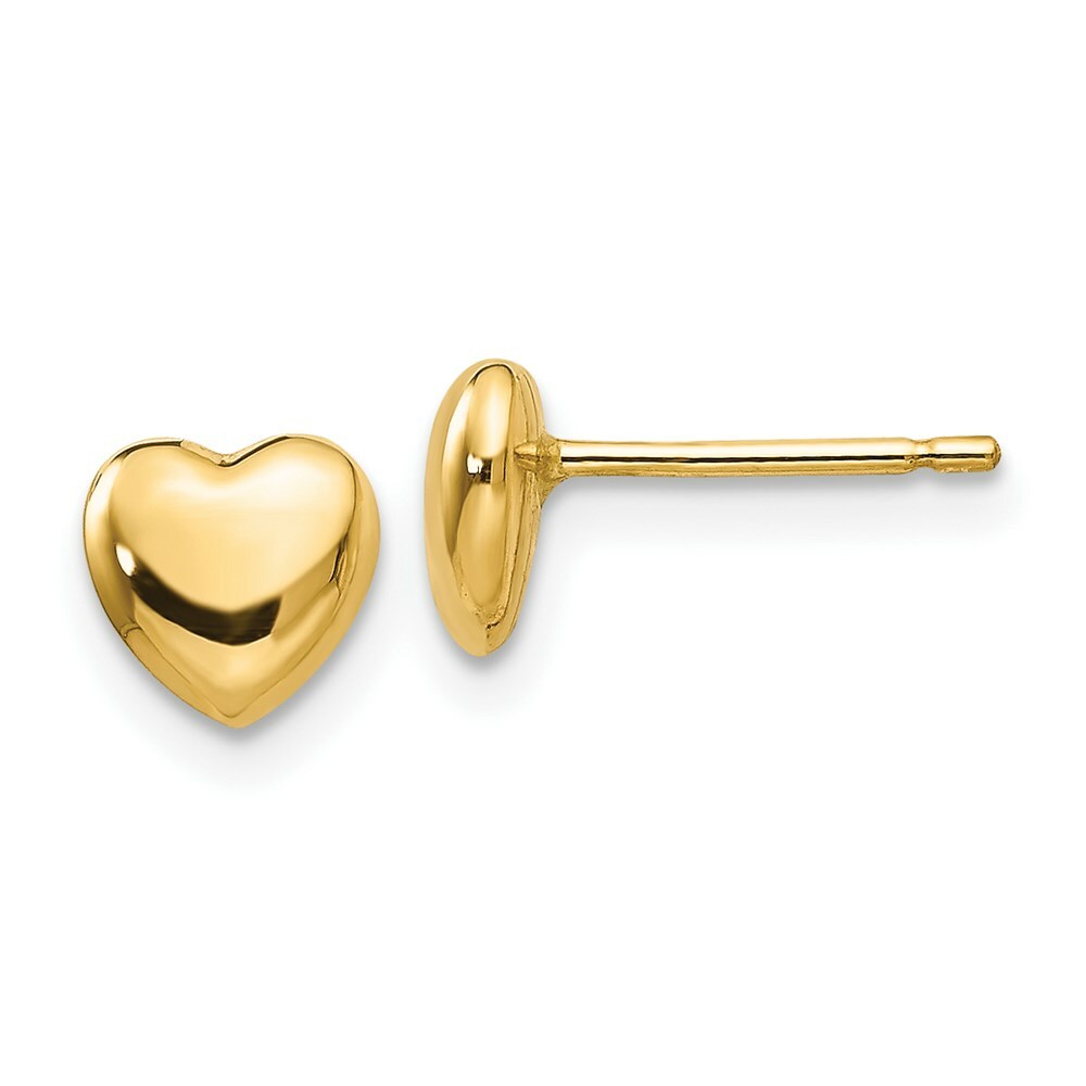 14K Yellow Gold Heart Earrings