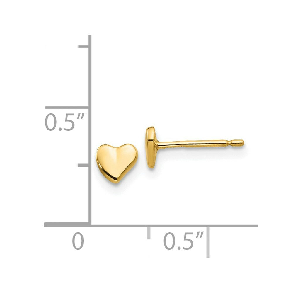 14K Yellow Gold Heart Earrings
