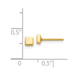 Load image into Gallery viewer, 14K Yellow Gold Polished Square Post Ear  3.5mm width
