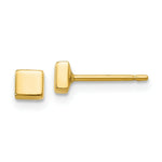 Load image into Gallery viewer, 14K Yellow Gold Polished Square Post Ear  3.5mm width
