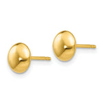 Load image into Gallery viewer, 14K Yellow Gold Polished Half Ball Post Earrings  7mm width
