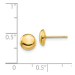 Load image into Gallery viewer, 14K Yellow Gold Polished Half Ball Post Earrings  7mm width
