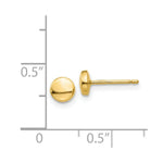 Load image into Gallery viewer, 14K Yellow Gold Polished Half Ball Post Earrings  5mm width
