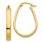 Load image into Gallery viewer, 14K Yellow Gold Polished 3.5mm Oval Hoop Earrings  3.5mm width
