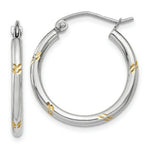 Load image into Gallery viewer, 14K Two-tone Gold Hoop Earrings 2mm width
