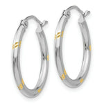 Load image into Gallery viewer, 14K Two-tone Gold Hoop Earrings 2mm width
