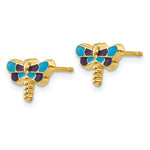 Load image into Gallery viewer, 14K Yellow Gold Enameled Dragonfly Earrings

