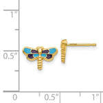 Load image into Gallery viewer, 14K Yellow Gold Enameled Dragonfly Earrings
