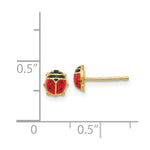 Load image into Gallery viewer, 14K Yellow Gold Enameled Ladybug Earrings
