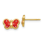 Load image into Gallery viewer, 14K Yellow Gold Enameled Butterfly Earrings
