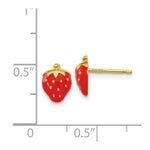 Load image into Gallery viewer, 14K Yellow Gold Enameled Strawberry Earrings
