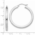 Load image into Gallery viewer, 14K White Gold 3mm Polished Square Tube Hoop Earrings  3mm width

