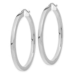 Load image into Gallery viewer, 14K White Gold 3mm Polished Square Tube Hoop Earrings  3mm width
