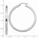Load image into Gallery viewer, 14K White Gold 3mm Polished Square Tube Hoop Earrings  3mm width
