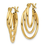 Load image into Gallery viewer, 14K Yellow Gold Triple Hoop Earrings  4mm width
