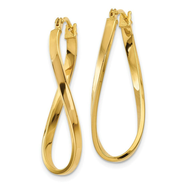 14K Yellow Gold Small Twisted Earrings  2mm width