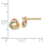 Load image into Gallery viewer, 14K Tri-Color Gold Twisted Knot Post Earrings
