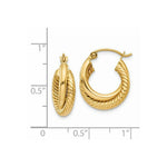 Load image into Gallery viewer, 14K Yellow Gold Polished &amp; Twisted Double Hoop Earrings  5mm width
