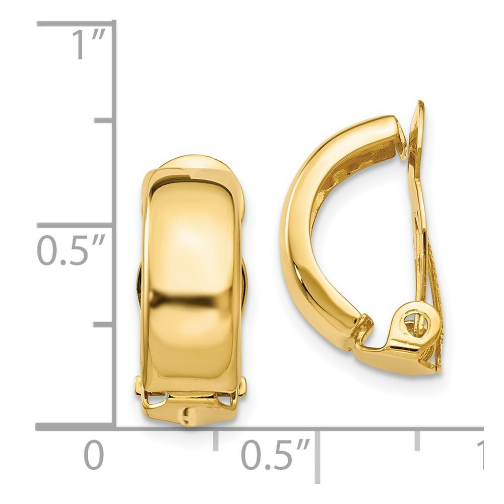 14K Yellow Gold Non-Pierced Polished Earrings