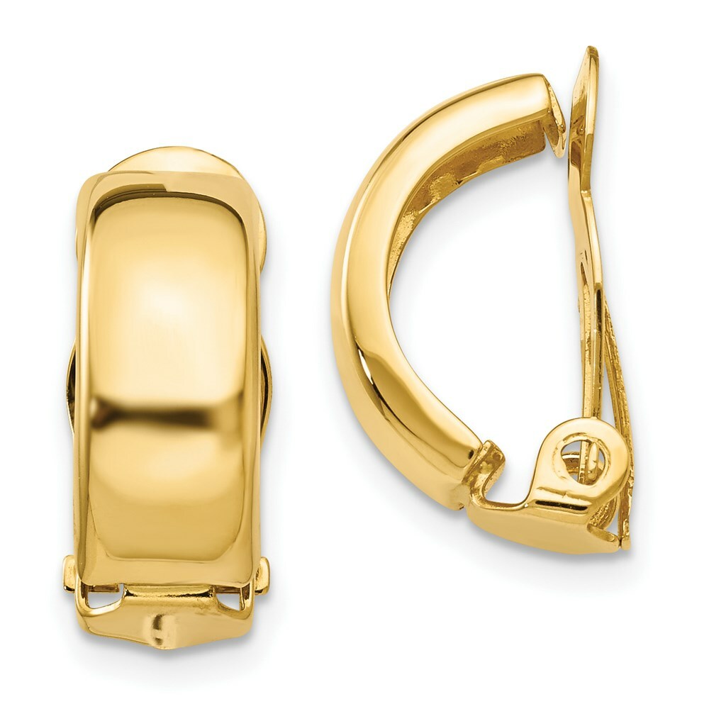14K Yellow Gold Non-Pierced Polished Earrings